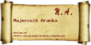Majercsik Aranka névjegykártya
